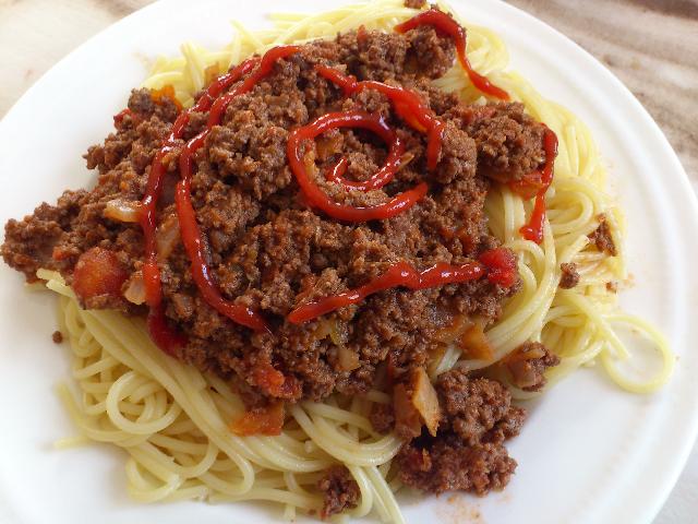 Älgfärs med spagetti