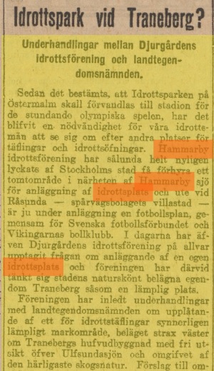 Idrottsplatser stockholm