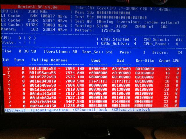 Memtest error