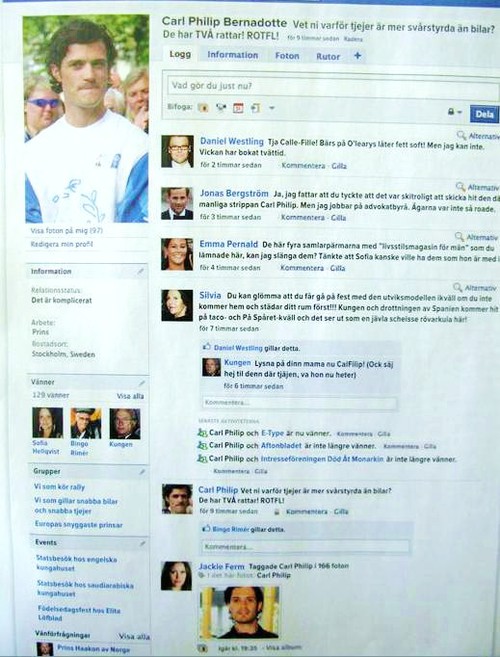 Om carl filip hade fb