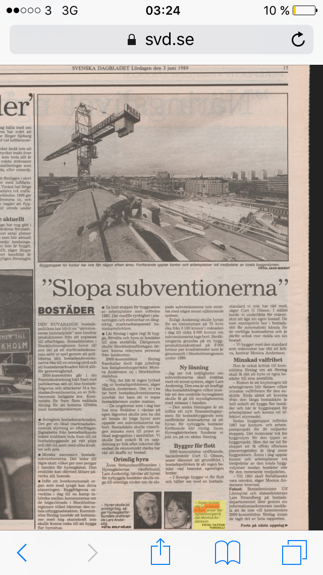 Slopa subventionerna - bostadskrisen