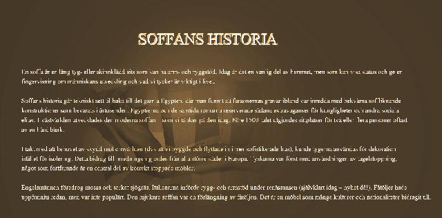 Soffa. möbelns historia